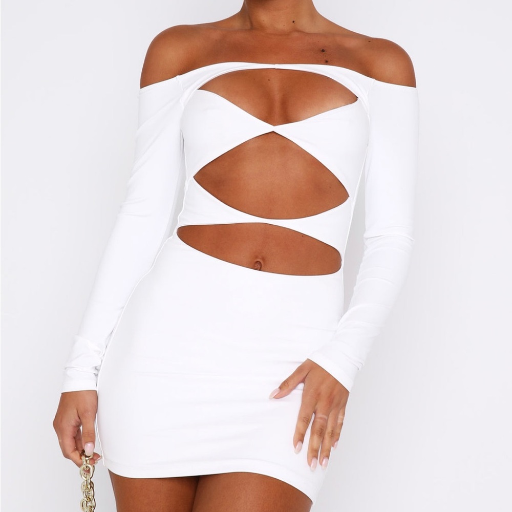White Fox With You Long Sleeve Mini Dress SOLD OUT ONLINE